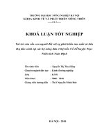 vai trò của vốn con người đối với sự phát triển sản xuất và tiêu thụ đào cảnh tại các hộ nông dân ở thị trấn cổ lễ huyện trực ninh tỉnh nam định 