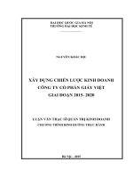 Xây dựng chiến lược kinh doanh công ty cổ phần giấy việt giai đoạn 2015   2020 