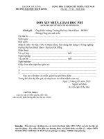 ĐƠN XIN MIỄN GIẢM HỌC PHÍ   CHẾ ĐỘ CHÍNH SÁCH