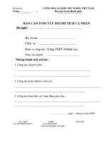 Mẫu báo cáo thành tích cuối năm học