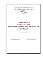 nghiệp vụ sản phẩm  cho nhân viên cskh sau tuyển dụng tại trung tâm cskh vietel và các công ty đối tác 