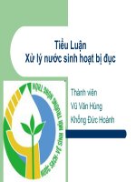 Tiểu Luận Xử lý nước sinh hoạt bị đục