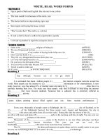 CHUYEN ANH 1: WRITE, REWRITE, WORD FORMS, READ