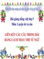 Bài giảng tiếng việt 5 tuần 25 bài liên kết các câu trong bài bằng cách thay thế từ ngữ2 