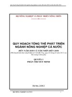 QUY HOẠCH TỔNG THỂ PHÁT TRIỂN NGÀNH NÔNG NGHIỆP CẢ NƯỚC