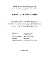 Thực trạng mối liên kết “bốn nhà” trong chăn  nuôi bò sữa tại xã vĩnh thịnh, huyện vĩnh tường, tỉnh vĩnh phúc 
