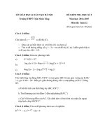 Đề thi học kì 1 môn Toán lớp 12 trường THPT Trần Nhân Tông Hà Nội