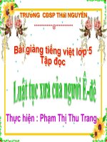 Bài giảng tiếng việt 5 tuần 24 bài luật tục xưa của người ê đê3 