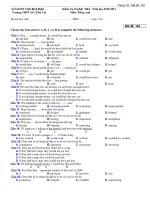 Kiểm tra 15 phút  HKI   Năm học 2010 2011