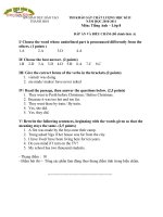 Đáp án thi học kỳ 2 lớp 8 9 năm học 10 11