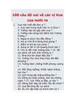 100 câu đố vui về các vị Vua của nước ta