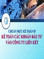 KẾ TOÁN các KHOẢN đầu tư vào CÔNG TY LIÊN kết