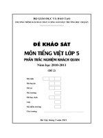 Đề khảo sát môn tiếng việt lớp 5, đề 2 