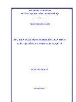 Xúc tiến hoạt động marketing sản phẩm giầy tại công ty TNHH giầy ngọc tề 