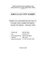 NGHIÊN cứu TÌNH HÌNH THU hút đầu tư vào KHU CÔNG NGHIỆP yên PHONG   HUYỆN yên PHONG – TỈNH bắc NINH 