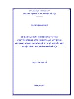 Dự báo tác động môi trường từ việc chuyển đổi đất nông nghiệp sang xây dựng khu công nghiệp nguyên khê II tại xã nguyên khê huyện đông anh thành phố hà nội