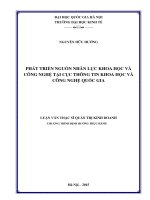 Phát triển nguồn nhân lực khoa học và công nghệ tại cục thông tin khoa học và công nghệ quốc gia 