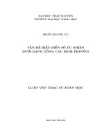 Vấn đề biểu diễn số tự nhiên dưới dạng tổng các bình phương 
