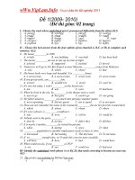 Đề thi thử TN môn Anh lần 4 có đáp án