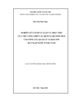 Nghiên cứu cơ sở lý luận và thực tiễn của việc lồng ghép các dịch vụ hệ sinh thái vào công tác quản lý và bảo tồn đất ngập nước ở việt nam 