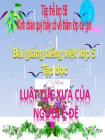 Bài giảng tiếng việt 5 tuần 24 bài luật tục xưa của người ê đê7 