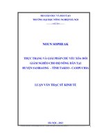 thực trạng và giải pháp chủ yếu xóa đói giảm nghèo cho hộ nông dân tại huyện samraong  tỉnh takeo  campuchia