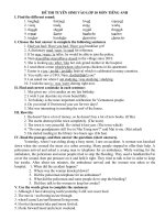 Đề thi thử tuyển sinh lớp 10 NH 11 12