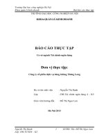 Báo cáo thực tập cơ sở ngành tài chính ngân hàng tại công ty cổ phần dịch vụ hàng không thăng long 