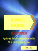 Nghiên cứu Marketing  nhu cầu sử dụng nước rửa chén sunlight