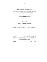 BÁO cáo THỰC tập tốt NGHIỆP QUẢN lý KHÁM BỆNH và điều TRỊ BỆNH 