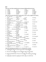 đề tuyển sinh có đáp án 8