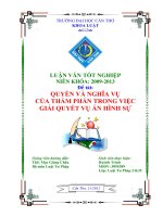 quyền và nghĩa vụ của thẩm phán trong việc giải quyết vụ án hình sự