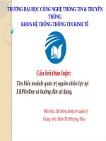 Bài thuyết trình tìm hiểu module quản trị nguồn nhân lực tại ERPOnline và hướng dẫn sử dụng