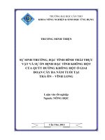 sự sinh trưởng, đặc tính hình thái thực vật và sự ổn định đặc tính không hột của quýt đường không hột ở giai đoạn cây ba năm tuổi tại trà ôn – vĩnh long