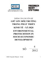 GIỮ gìn môi TRƯỜNG TRONG PHÁT TRIỂN  KINH tế   xã hội ENVIRONMENTAL PROTECHTION IN SOCIO ECONOMIC DEVELOPMENT