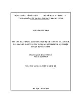 Đổi mới hoạt động kiểm soát nội bộ về sử dụng ngân sách, tài sản nhà nước tại các cơ quan hành chính, sự nghiệp thuộc bộ tài chính (TT)