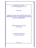 Ứng dụng công nghệ viễn thám và hệ thống thông tin địa lý (GIS) để thành lập bản đồ ngập lụt tỉnh bình định 