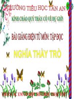 Bài giảng tiếng việt 5 tuần 26 bài nghĩa thầy trò 