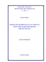 Đánh giá mức độ thích ứng của các giống lúa thuần ở một số điều kiện sinh thái phía bắc việt nam 