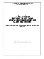 ứng dụng tin học trong nghiên cứu khoa học giáo dục và dạy học sinh học