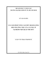 Các giải pháp nâng cao mức độ hài lòng đối với công việc của các bác sĩ tại bệnh viện quận thủ đức 