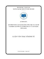 Giải pháp nâng cao sự hài lòng công việc của người lao động tại công ty cổ phần đầu tư và xây dựng tiền giang 