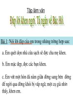 ĐÁP LỜI KHEN NGỢI TẢ NGẮN VỀ BÁC HỒ
