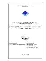 pháp luật về hoạt động của công ty cho thuê tài chính