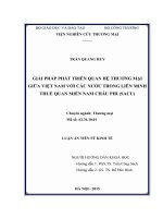 Giải pháp phát triển quan hệ thương mại giữa Việt Nam và các nước trong Liên minh thuế quan miền Nam châu Phi (SACU)