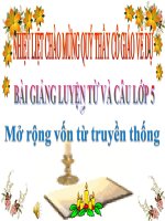 Bài giảng tiếng việt 5 tuần 26 bài mở rộng vốn từ truyền thống10 