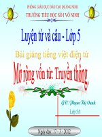 Bài giảng tiếng việt 5 tuần 26 bài mở rộng vốn từ truyền thống7 