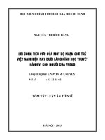 Lối sống tiêu cực của một bộ phận giới trẻ việt nam hiện nay dưới lăng kính học thuyết hành vi con người của freud (TT) 