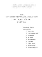 Một số giải pháp nhằm thu hút hiệu quả và sử dụng vốn FDI ở Việt Nam