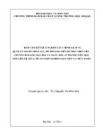 Báo cáo kết quả nghiên cứu chính sách về quản lí nguồn nhân lực, bố trí giáo viên để thực hiện việc chuyển đổi sang dạy học cả ngày (FDS) ở trường tiểu học 